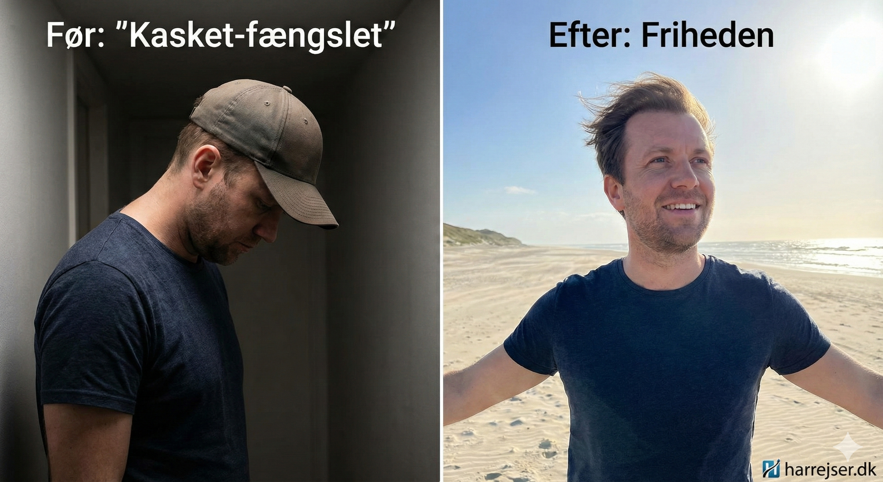 Livet uden kasketten: Den psykologiske effekt af at få håret tilbage