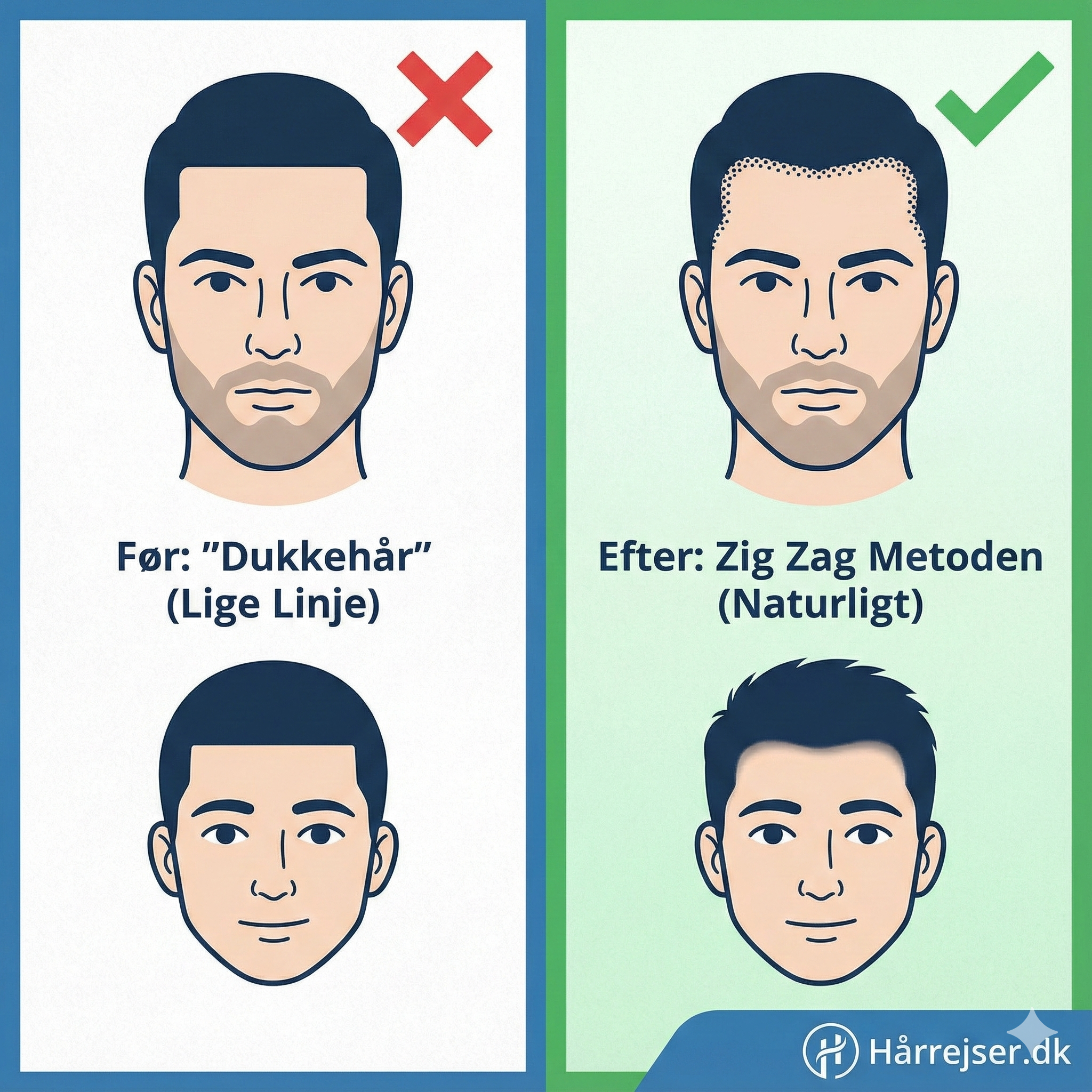 Zig Zag Metoden: Hemmeligheden bag en usynlig hårtransplantation